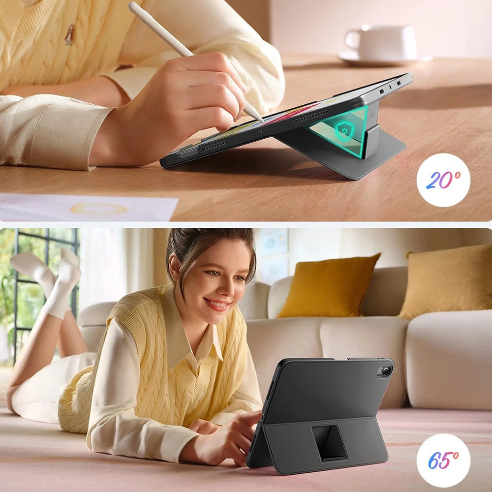 Husa de protectie tableta ESR Flex Keyboard Case compatibil cu iPad Air 4 (2020) / Air 5 (2022) / Air 11 (2024) / Air 11 (2025) / Air 11 (2026), Gri Inchis