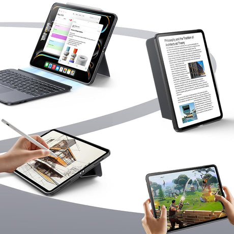 Husa de protectie tableta ESR Shift Keyboard Case compatibil cu iPad Air 4 (2020) / Air 5 (2022) / Air 11 (2024) / Air 11 (2025) / Air 11 (2026), Gri Inchis