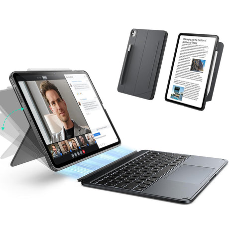 Husa de protectie tableta ESR Shift Keyboard Case compatibil cu iPad 10 (2022) 10.9 / 11 (2025), Gri Inchis
