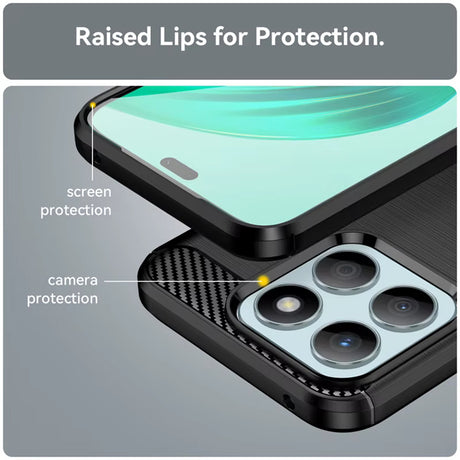 Husa de protectie Techsuit Carbon Silicone compatibil cu Honor 400 Smart 5G / 400 Smart 4G / X7d 4G, Negru