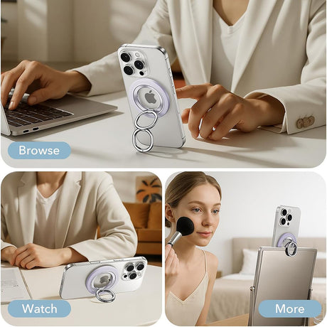 Suport ESR Phone Grip Stand (2K6180361), Magnetic, 360°, 5.2mm Ultra-thin, with HaloLock Universal Ring, Lavanda