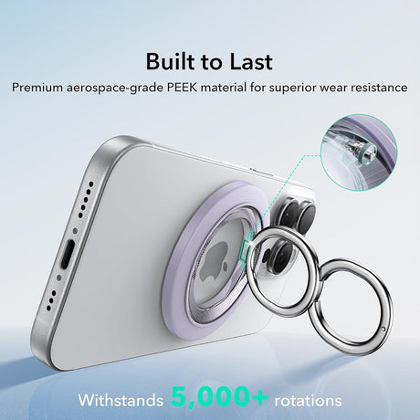 Suport ESR Phone Grip Stand (2K6180361), Magnetic, 360°, 5.2mm Ultra-thin, with HaloLock Universal Ring, Lavanda