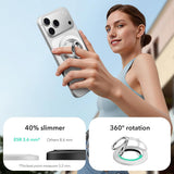 Suport ESR Phone Grip Stand (2K6180261), Magnetic, 360°, 5.2mm Ultra-thin, with HaloLock Universal Ring, Alb