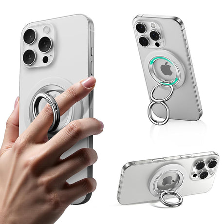 Suport ESR Phone Grip Stand (2K6180261), Magnetic, 360°, 5.2mm Ultra-thin, with HaloLock Universal Ring, Alb