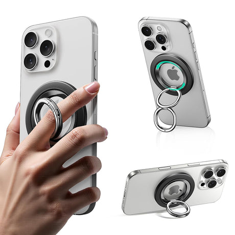 Suport ESR Phone Grip Stand (2K6180161), Magnetic, 360°, 5.2mm Ultra-thin, with HaloLock Universal Ring, Negru