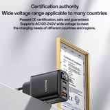 Incarcator Yesido (YC69), with Digital Display, Fast Charge, for Phone, Tablet, Laptop, USB, 2x Type-C, 30W, Negru