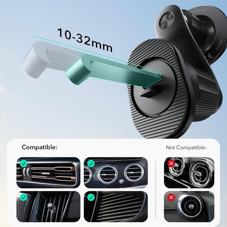 Suport ESR OmniLock (2B52301), for Air Vent, 360°, Magnetic, Shock-absorbing Pad, Pro-level Arm, Negru /Carbon Fiber