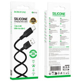 Cablu Borofone Lenny Series (BX113), USB to Type-C, Silicone, 3A, 1m, Negru