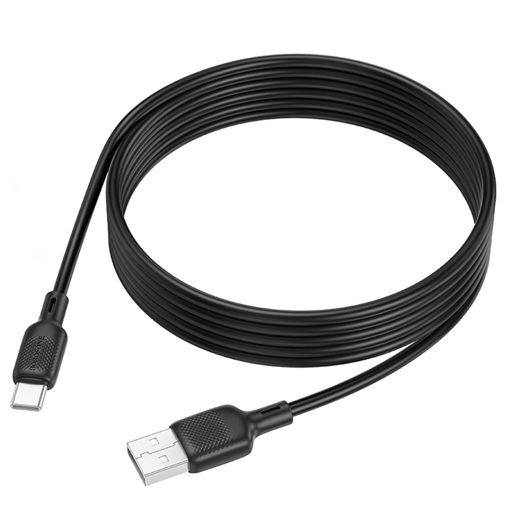 Cablu Borofone Lenny Series (BX113), USB to Type-C, Silicone, 3A, 2m, Negru