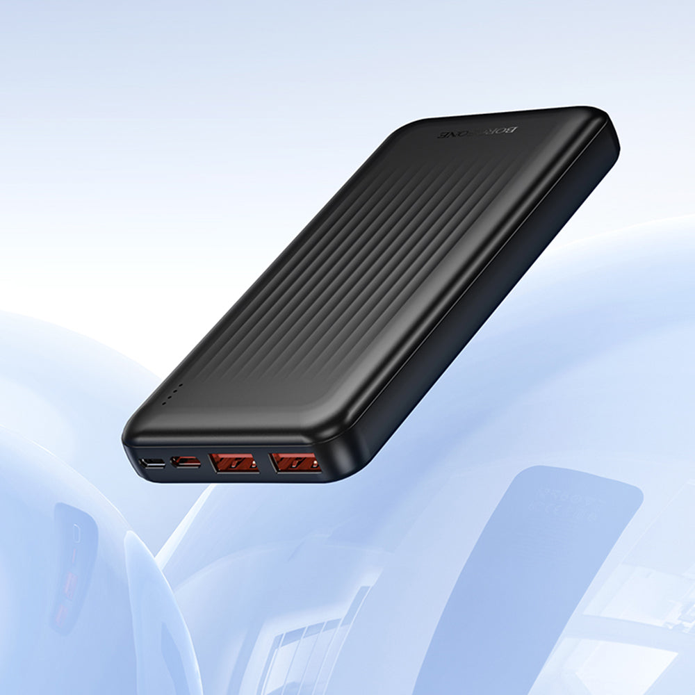 Baterie externa Borofone Clever Series (BJ80), 2x USB, Type-C, Indicator LED, QC 3.0, 22.5W, PD20W, 37Wh, 10000mAh, Negru