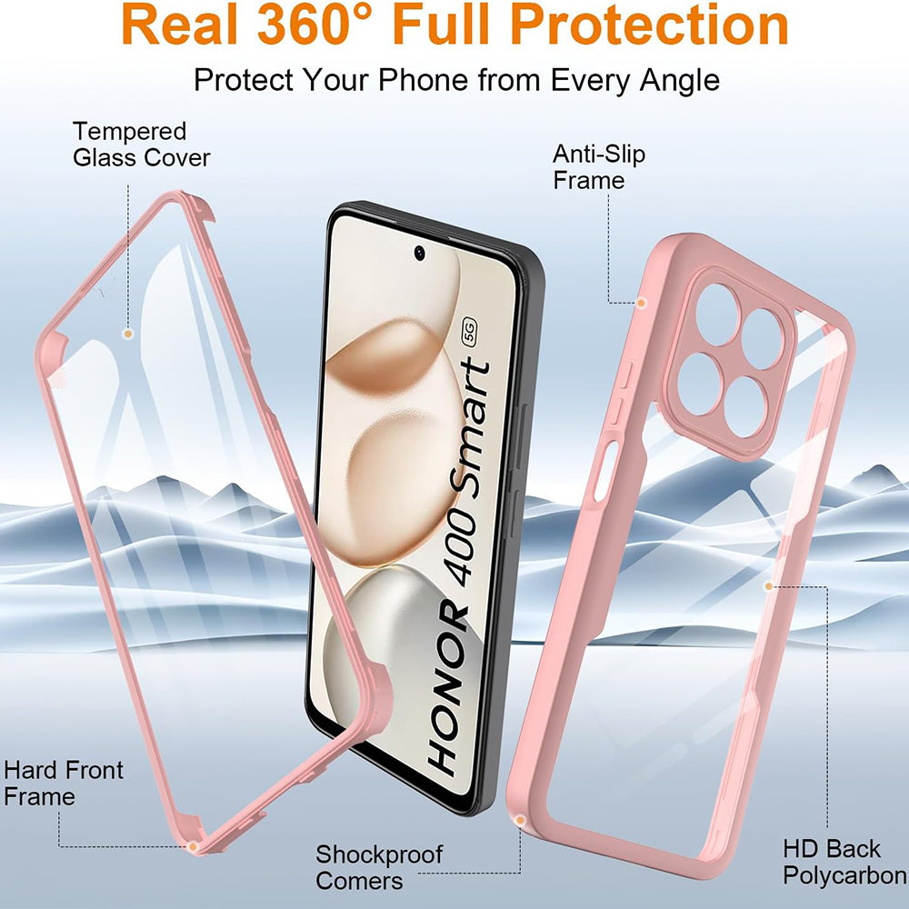 Folie de protectie Techsuit ColorVerse 360 Series + compatibil cu Honor 400 Smart 5G / 400 Smart 4G / X7d 4G, Roz