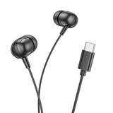 Casti Borofone Wired Earphones Delicious (BM77), Type-C, with Microphone, Stereo Bass, Hi-Fi Audio, Universal, 1.2m, Negru