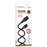 Cablu Borofone Lenny Series (BX113), Type-C to Lightning, 27W, Silicone, 2m, Negru