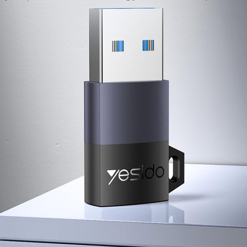 Adaptor Yesido OTG Adapter (GS34), USB3.0 Male to Type-C Female, 18W, Aluminum Alloy, Gri