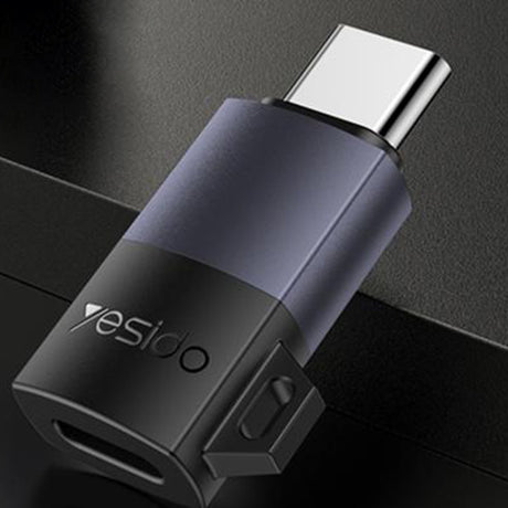 Adaptor Yesido OTG Adapter (GS28), Lightning to Type-C, 60W, Fast Charging, 480Mpb/s, Aluminum Alloy, Plug&Play, Gri
