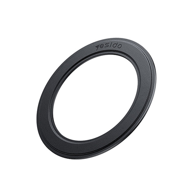 Suport Yesido Metal Plate (C208), Round Shape, MagSafe, Leather Pattern, Universal, Negru