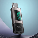 Adaptor Yesido OTG Adapter (GS24), Type-C to Type-C, Power Real-time Display, 100W, 5A, Plug&Play, Gri