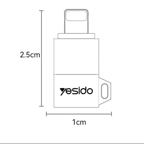 Adaptor Yesido OTG Adapter (GS30), Micro-USB to Lightning, 480Mpb/s, Aluminum Alloy, 12W, Gri