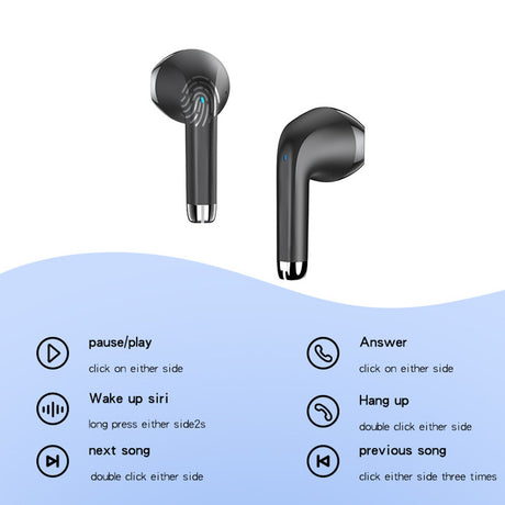 Casti Yesido (TWS21), with Bluetooth V5.3, Half-In-ear Design, Touch Control, Noise Cancelling, 320mAh, Negru