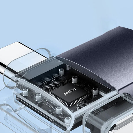 Adaptor Yesido OTG Adapter (GS35), USB 3.0 to Lightning, Type-C, Aluminum Alloy, Mini Design, Gri