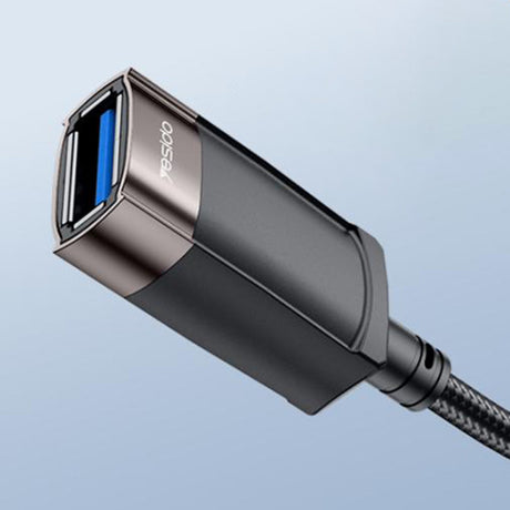 Adaptor Yesido Extension Adapter (GS26), USB 2.0, with 1.5m Cable, Braided, High-Speed Transmission, Gri