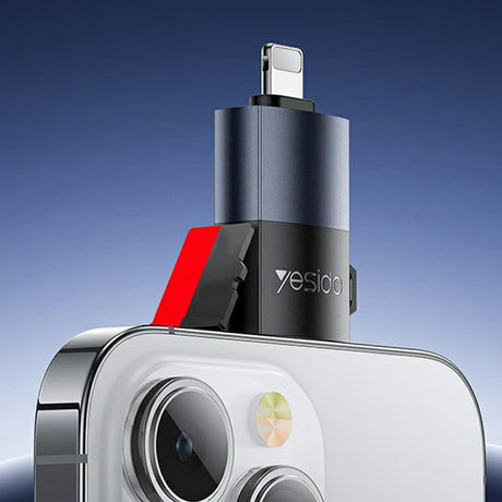 Adaptor Yesido Adapter (GS38), Lightning to TF Card, for iPhone, iPad, 480Mbps, 4K, LED indicator, Gri