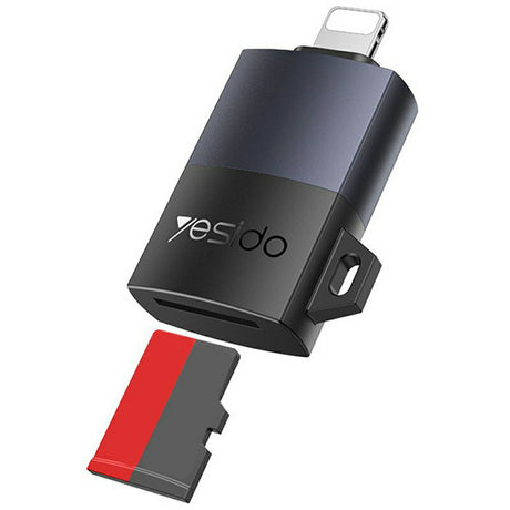 Adaptor Yesido Adapter (GS38), Lightning to TF Card, for iPhone, iPad, 480Mbps, 4K, LED indicator, Gri
