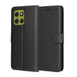Husa de protectie Techsuit Leather Folio compatibil cu Motorola Moto G86, Negru