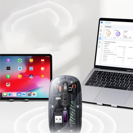 Tastatura/Mouse Yesido Wireless Mouse (KB29), Type-C, BT+ 2.4G Connection, 800/1200/1600DPI, 400mAh, Alb