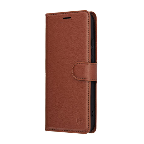 Husa de protectie Techsuit Leather Folio compatibil cu Oppo Reno14, Maro
