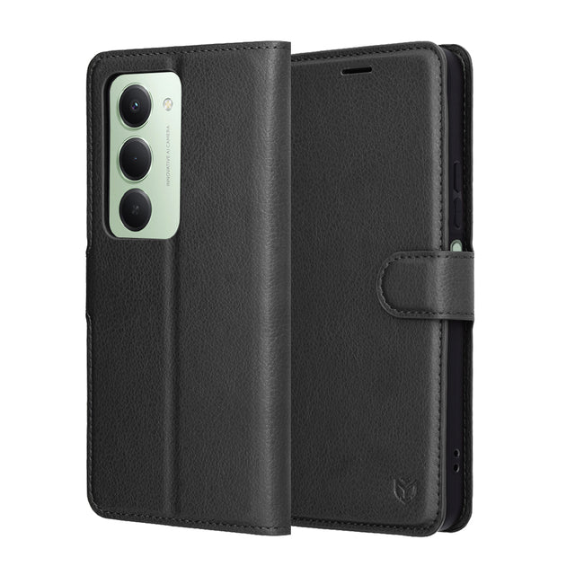 Husa de protectie Techsuit Leather Folio compatibil cu Xiaomi Redmi 15 4G / Redmi 15 5G, Negru