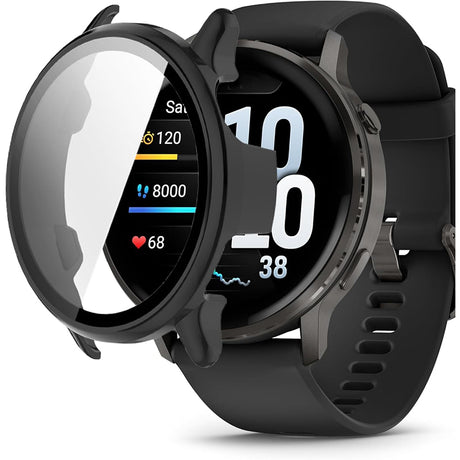 Husă + folie Techsuit pentru Garmin Venu 4 41mm, neagră