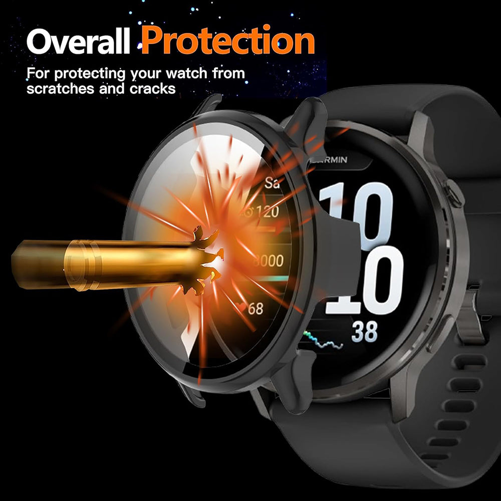 Folie de protectie smartwatch Techsuit Defense360 Pro + Screen Protector compatibil cu Garmin Venu 4 41mm, Deep Teal