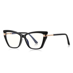 Techsuit Anti-Blue Light Glasses Reflex PC (2271), for Women, Rectangle, TR90&Metal Frame, AC Lens, Negru