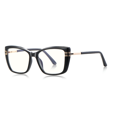 Techsuit Anti-Blue Light Glasses Reflex PC (2273), for Women, Oversized, TR90&Metal Frame, AC Lens, Negru