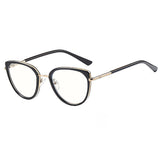Techsuit Anti-Blue Light Glasses Reflex PC (82290), for Women, Cat Eye, TR90&Metal Frame, AC Lens, Auriu /Black