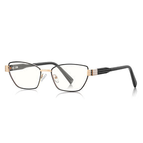 Techsuit Anti-Blue Light Glasses Reflex PC (3162), for Women, Rectangle, Metal Frame, AC Lens, Negru