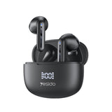 Casti Yesido (TWS19), with ENC, Touch Control, Bluetooth V5.3, LED Display, Half-In-ear Design, 470mAh, Negru