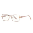 Techsuit Anti-Blue Light Glasses Reflex PC (3160), for Women, Rectangle, Metal Frame, AC Lens, Roz Auriu