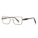 Techsuit Anti-Blue Light Glasses Reflex PC (3160), for Women, Rectangle, Metal Frame, AC Lens, Negru