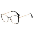 Techsuit Anti-Blue Light Glasses Reflex PC (8808), for Women, Oversized, Metal Frame, AC Lens, Negru