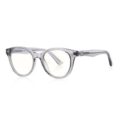 Techsuit Anti-Blue Light Glasses Reflex PC (2231), Round, TR90&Metal Frame, AC Lens, Transparent /Gray