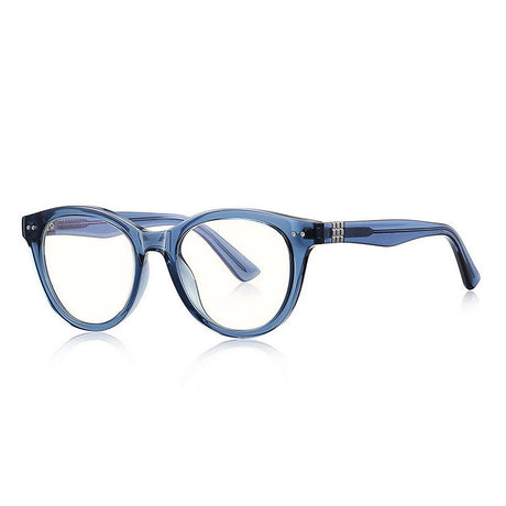 Techsuit Anti-Blue Light Glasses Reflex PC (2231), Round, TR90&Metal Frame, AC Lens, Transparent /Blue