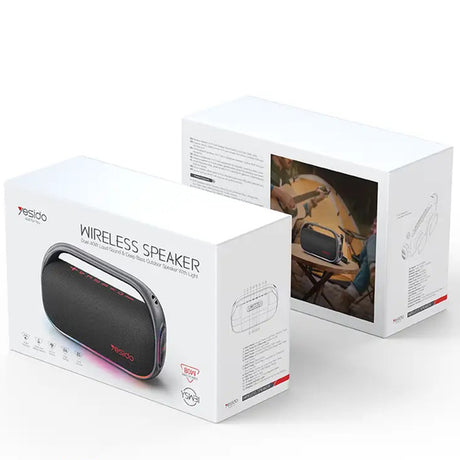 Casti Yesido Wireless Speaker (YSW31), RGB Lighting Effect, Bluetooth 5.0, 80W, 8000mAh, Waterproof, Negru