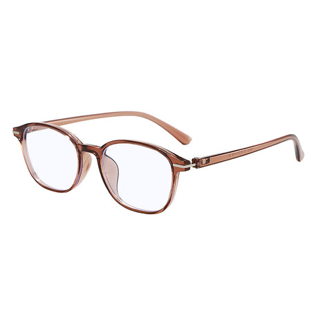 Techsuit Anti-Blue Light Glasses Reflex PC (6635), Unisex, Round, TR90 Frame, AC Lens, Rosu Dish Brown
