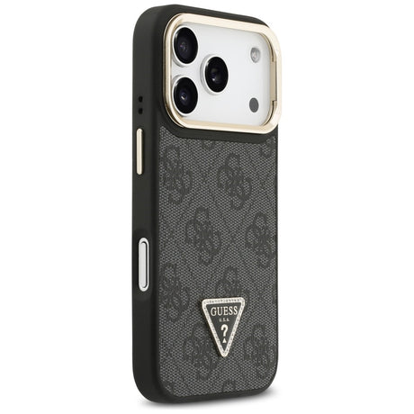 Husa de protectie Guess Hardcase 4G Triangle Logo MagSafe with Stand Camera (GUHMP17LPCS4GPTK) compatibil cu iPhone 17 Pro, Negru
