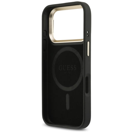 Husa de protectie Guess Hardcase 4G Triangle Logo MagSafe with Stand Camera (GUHMP17LPCS4GPTK) compatibil cu iPhone 17 Pro, Negru