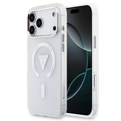 Husa de protectie Guess IML Gradient Triangle Logo MagSafe (GUHMP17XHGTMLCGT) compatibil cu iPhone 17 Pro Max, Transparent