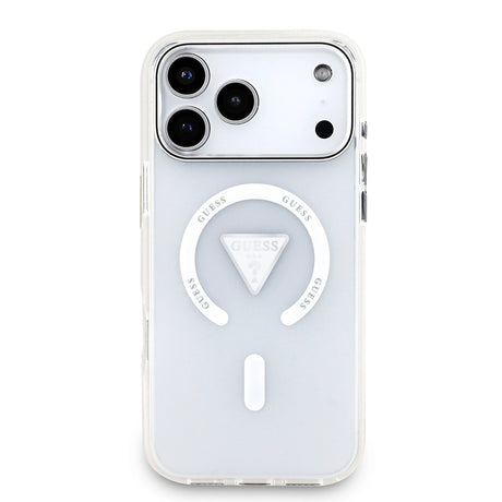 Husa de protectie Guess IML Gradient Triangle Logo MagSafe (GUHMP17XHGTMLCGT) compatibil cu iPhone 17 Pro Max, Transparent
