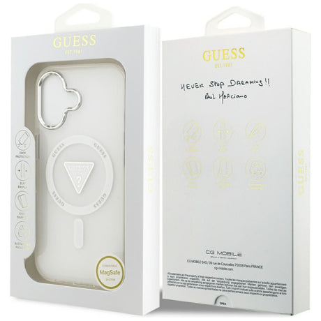 Husa de protectie Guess IML Gradient Triangle Logo MagSafe (GUHMP17SHGTMLCGT) compatibil cu iPhone 17, Transparent